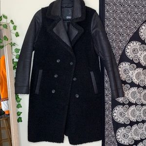Black Sherpa trench coat